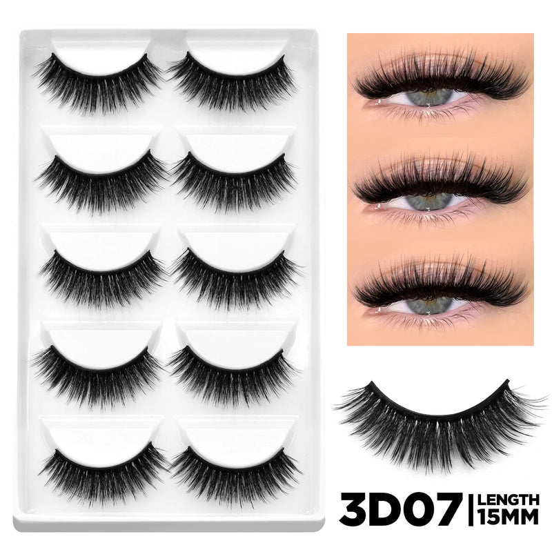 Eyelashes 3D Mink Lashes Natural Eyelashes Clear eyelash stem False Eyelashes Cat Eye Lashes Eyelash Extension Effect