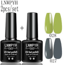 LNWPYH 2Pc Gel Nail Polish Kit Professional Glitter Nail Gel Polish Semi Permanent Soak Off UV Nail Art Gel Varnish Nail Art Set
