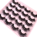 New 10 Pairs 3D Faux Mink Lashes Wispy Fluffy 25MM False Eyelashes Thick Volume Dramatic Cat Eye Lashes Long Strip Wispy Makeup