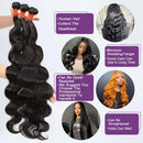 Virgin Brazilian Weave 12A Loose Body Wave 30 32 Inch 1-4 Bundles Remy Human Hair Natural Black Raw Extensions Water-friendly