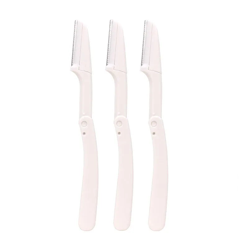 Karsyngirl 3pcs Fold Eyebrow Trimmer Scissors Hair Remover Eyebrow Comb Razor Eyebrow Clip Makeup Tools Face Razor for Women