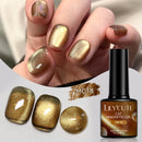 LILYCUTE 7ml Autumn Cat Magnetic Gel Nail Polish Red Brown Semi Permanent Glitter Magnetic Gel UV/LED Soak Off Varnish Design