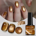 LILYCUTE 7ml Cat Magnetic Nail Gel Polish Gold Brown Glitter Semi Permanent Soak Off UV Gel Varnish Nail Art Manicure