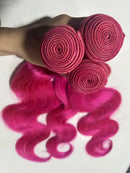 15A Hot Light Pink Red Body Wave Bundles Human Hair Raw Unprocessed Virgin Hair 613 Colored Cosplay Hair Weaving Bundles Deal