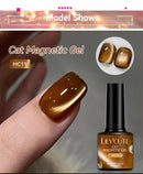 LILYCUTE 7ml Autumn Cat Magnetic Gel Nail Polish Red Brown Semi Permanent Glitter Magnetic Gel UV/LED Soak Off Varnish Design