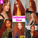 #350 Ginger Orange Real Kinky Curly Human Hair Bundles Colored Jerry Curly Brazilian Virgin Remy Hair Weaving Double Weft Bundle