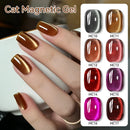 LILYCUTE 7ml Cat Magnetic Nail Gel Polish Gold Brown Glitter Semi Permanent Soak Off UV Gel Varnish Nail Art Manicure