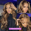 Highlight Body Wave Wigs Human Hair 13x6 HD Lace Frontal Wig Honey Blonde 13x4 Lace Front Wig For Women Glueless Wig Pre Plucked