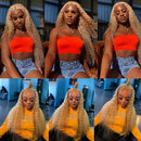 Highlight P27/613 Deep Wave Bundles Honey Blonde Human Hair Bundles  8 -30 Inch Deep Curly 1 3 4 Pcs Wet and Wavy Weave Weft