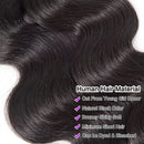 100% Unprocessed Virgin Brazilian Human Hair Bundles Natural Black Color 30 32 Inch Body Wave 3/4 Bundles Raw Hair Extensions 16A Remy Pure Human HairBundle