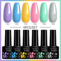 LILYCUTE 6Pcs/Set 7ML Brown Gel Nail Polish Winter Coffee Semi Permanent Soak Off UV Gel Design Nail Art Manicure Kit Varnish