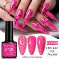 LILYCUTE 7ml Fluorescent Crackle Gel Nail Polish Neon Hybrid Natural Dry DIY Semi Permanent Soak Off Design Nail Art Varnish