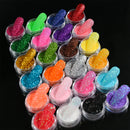 24pcs/Set Sparkly Holographic Fine Sugar Nail Powder Diamond Chrome Pigment Dust For Gel Polish Glitter Manicure Accessories