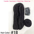28PCS Brazilian Short Human Hair Extensions #1B#4#30#99J One Pack For A Full Head 100% Human Hair Bundles With Free Closure