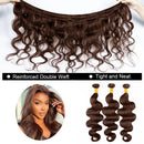 #4 Dark Brown Body Wave Bundles 1/3PCS Human Hair Bundles 18-30 Inches Remy Hair Extensions For Women Brazilian Double Weft Draw