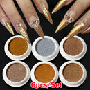 24pcs/Set Sparkly Holographic Fine Sugar Nail Powder Diamond Chrome Pigment Dust For Gel Polish Glitter Manicure Accessories