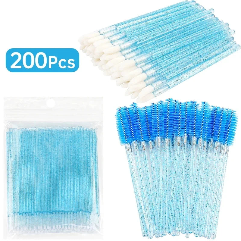 200 Pcs Disposable Makeup Brushes Set Mascara Wands Lip Brush Microbrush Applicator Swab For Eyelash Extension Make Up Tools