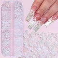 500PCS 3D Nail Art Decoration Kit with Resin Bows, Flat Back Pearls, and Assorted Shapes – Unscented DIY Craft Embellishments