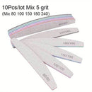 1/3/5/10Pcs Professional Nail File 80/100/150/180/240 Sandpaper Strong Thick Sanding Half Moon Lime nail accessories and Tools