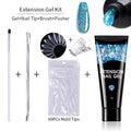 LILYCUTE 5Pcs/Set 15ml Quick Extension Nail Gel Kit Clear Acrylic Gel Semi Permanent Soak Off UV Varnish Nail Art Manicure Set