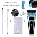 LILYCUTE 5Pcs/Set 15ml Quick Extension Nail Gel Kit Clear Acrylic Gel Semi Permanent Soak Off UV Varnish Nail Art Manicure Set