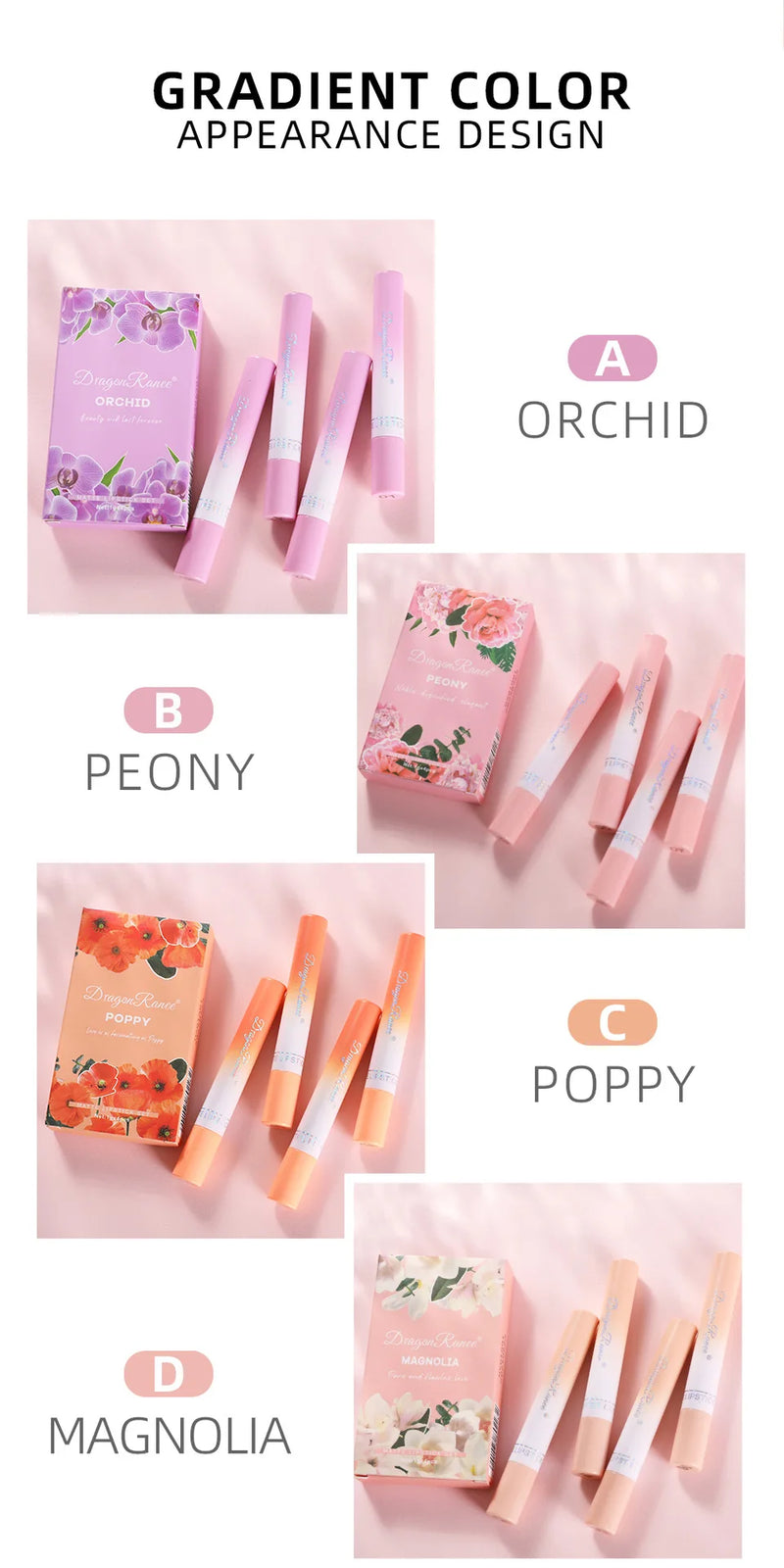 4pcs/Set Cigarette Lipstick Matte Matte Lipstick Eat Earth Pumpkin Dirty Orange Chilli Red