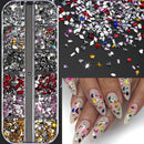 12Grids Ocean Gold Nail Art Charms Shell/Seahorse/Starfish White Half Round Pearl Gems 3D Mixed Punk Manicure Metal Rivets Studs