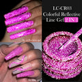 LILYCUTE 5ML Reflective Glitter Liner Gel Nail Polish French Colorful Laser Sparkling Painting Nail Art Semi Permanent UV Gel
