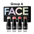 4-Pack CC Sticks Long-Lasting Highlighter Blush Contour Waterproof Makeup Sticks Ideal for Beginners Women Shiny Look Multifunct