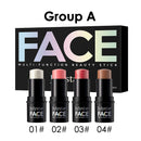 4-Pack CC Sticks Long-Lasting Highlighter Blush Contour Waterproof Makeup Sticks Ideal for Beginners Women Shiny Look Multifunct
