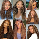 P4/27 Highlight Pixie Curly Bundles With 4x4 13x4 HD Closure And Frontal Transparent Lace Closure With Bundles 10-24" Burmese
