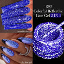 LILYCUTE 5ML Reflective Glitter Liner Gel Nail Polish French Colorful Laser Sparkling Painting Nail Art Semi Permanent UV Gel