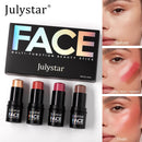 4-Pack CC Sticks Long-Lasting Highlighter Blush Contour Waterproof Makeup Sticks Ideal for Beginners Women Shiny Look Multifunct