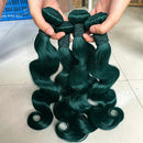 15A Dark Green Colored Body Wave Bundles Human Hair Raw Remy Bundles 1/2/3/4 PCS  Double Weft Cheap Hair Extensions For Women