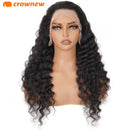 Deep Wave Human Hair Wigs Remy Brazilian Hair Wig 13x4 HD Lace Frontal Human Hair Wig Deep Curly Wig Pre plucked Bleached Knots