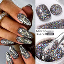 LILYCUTE 7ml Glitter Nail Gel Polish Shining Sparkling Semi Permanent Soak Off UV LED Gel Colorful Effect Gel Varnish DIY Nail