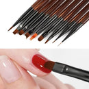 LINMANDA Nail Art Design Pen Painting Tools with Nail Extension Gel Brush Nail Gel Brush Salon at Home Diy Manicure 9psc
