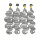 Silver Gray Body Wave Bundles Human Hair Remy Unprocessed Brazilian Human Virgin Hair 10-30 Inch Double Weft For Women 1/3/4 PCS