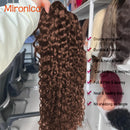 #4 Brazilian Water Wave Human Hair 3/4Bundles With Closure 4x4 13x4 HD Transparent Lace Frontal Virgin Raw Human Hair Extensions