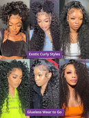 30 40 42 Inch Water Deep Wave 13x4 13x6 Hd Lace Frontal Wigs Human Hair 360 Full Lace Front Wig Curly Human Hair Wigs For Women