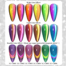 LILYCUTE 7ML Colorful Double Light Cat Magnetic Gel Nail Polish 9D Glitter Sparkling Rainbow Laser Soak Off Nail Art DIY Varnish