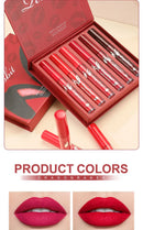 6-Piece Lip Gloss Set Velvet Matte Lip Gloss Waterproof and Sweat-Proof Lipstick Non-Stick Cup Matte Lipstick Holiday Gift Set