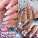 LILYCUTE 7ML 2 IN 1 Flakes Glitter No Wipe Top Coat Gel Nail Polish Vernis Sparking Auroras Semi Permanent UV Gel Nail Art