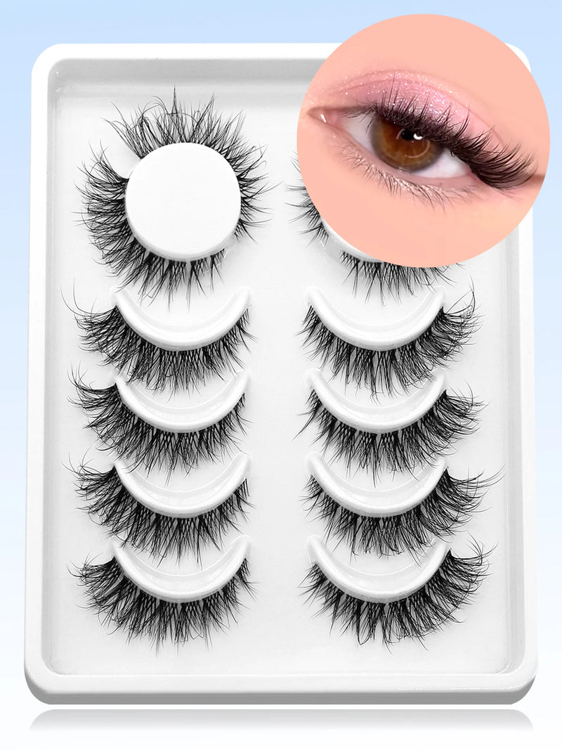 Eyelashes 3D Mink Lashes Natural Eyelashes Clear eyelash stem False Eyelashes Cat Eye Lashes Eyelash Extension Effect