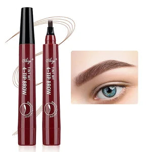 Four-pronged eyebrow pencil, four-end, long-lasting, non-smudged, water-resistant, anti-smudged eyebrow pencil