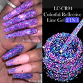 LILYCUTE 5ML Reflective Glitter Liner Gel Nail Polish French Colorful Laser Sparkling Painting Nail Art Semi Permanent UV Gel