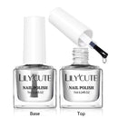 LILYCUTE 7ML Nail Base Top Polish Clear Bright Effect Semi-permanent Long Lasting Nail Art Varnish Fast Drying No Need Lamp