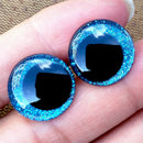 20pcs 18mm Eccentric-Pupil Glitter Flat Safety Eyes For Crochet Toys Amigurumi Crafts DIY Funny Toy Eyes Animal Doll Accessories