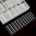240Pcs Boxed Water Pipe Nail Tips French Square Head Extra Long Coffin Half Cover Extra Long Female Extra Long Nail Tips Transpa