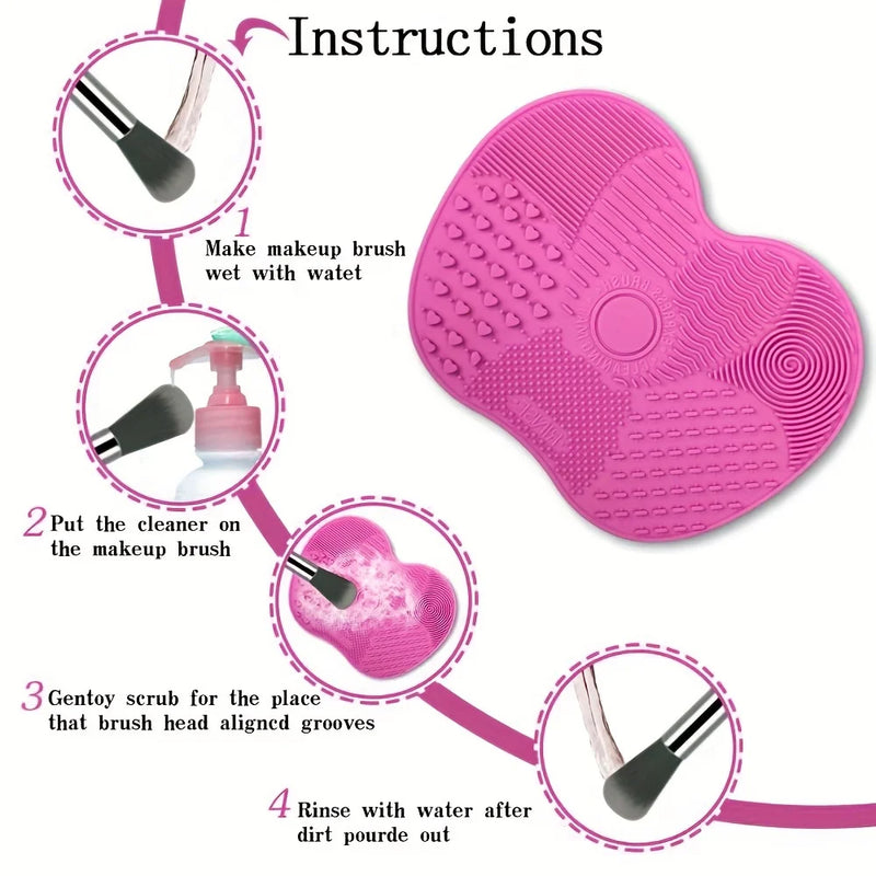 Apple Shaped Makeup Brush Cleaning Pad Silicone Multi-Specification Makeup Brush Foundation Brush Beauty Tool Suction Cup Clean